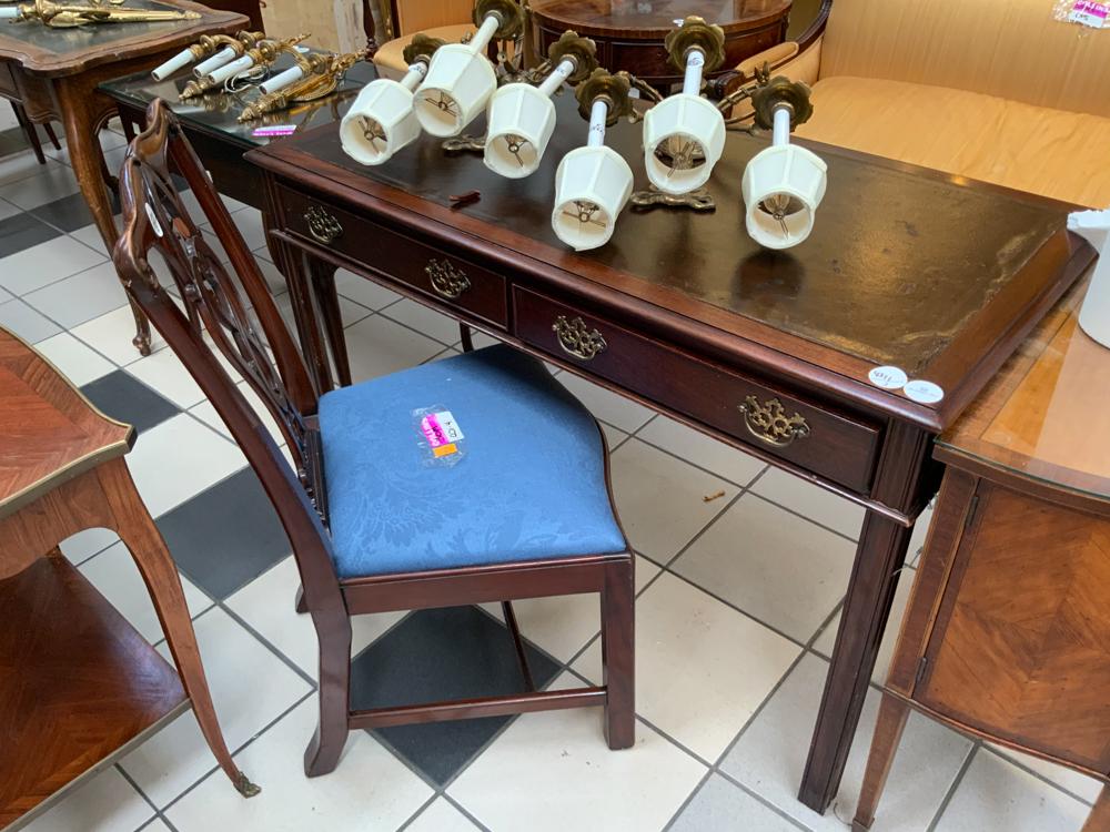 Chippendale Mahoghany Writing Desk, Chair (1 of 1)