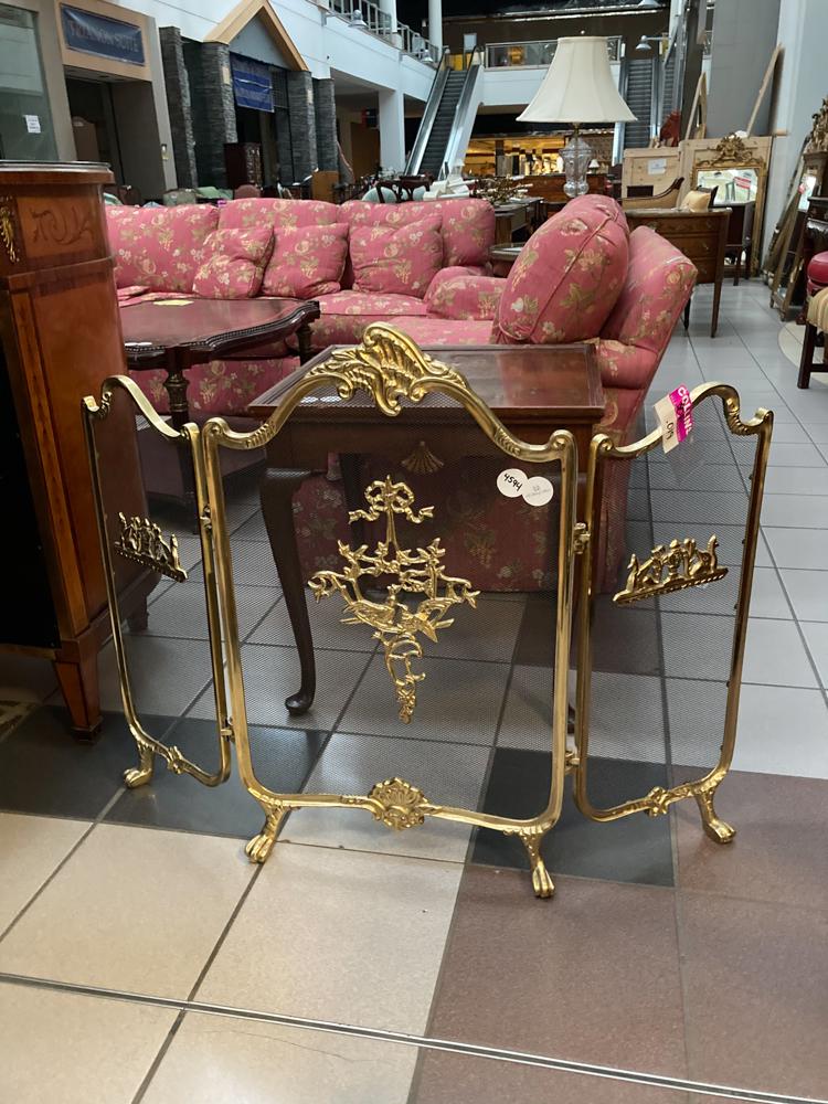 French Style Brass Fire Screen (1 of 1)