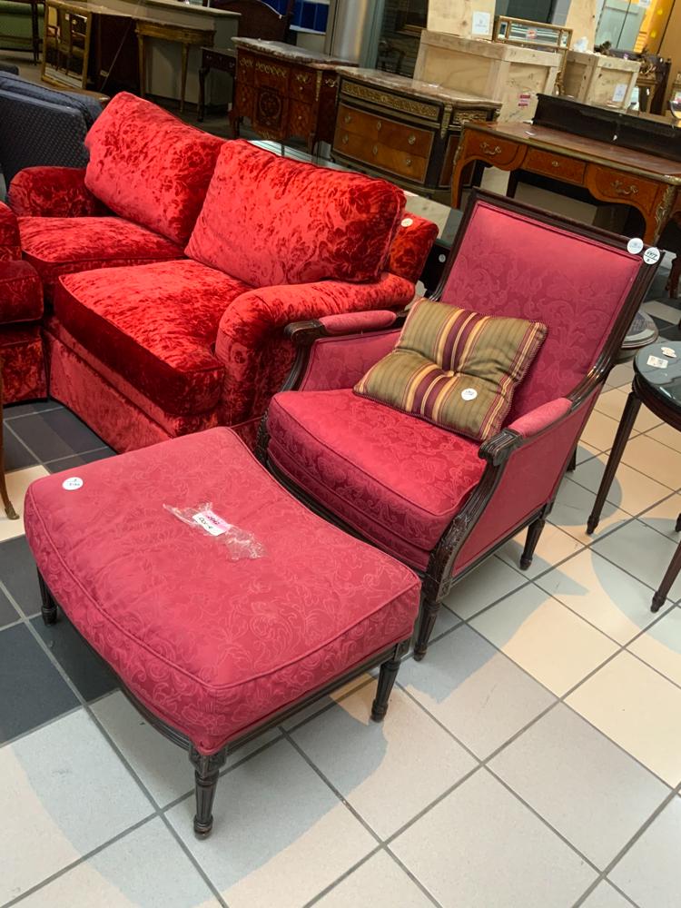 Regency Style Armchair with Ottoman (1 of 1)