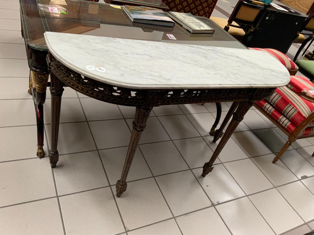French Marble Top Foyer Table (1 of 1)