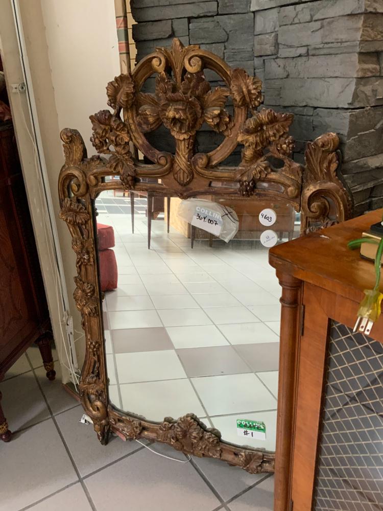 Antique French Continental Giltwood Mirror (1 of 1)