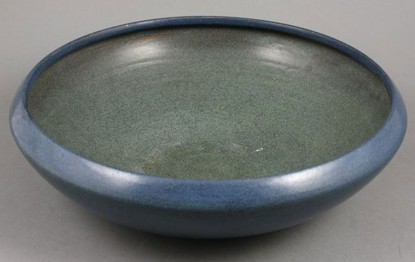 Marblehead Pottery Blue Bowl, 11": Marblehead Pottery blue bowl, 11", incised mark. Good condition.