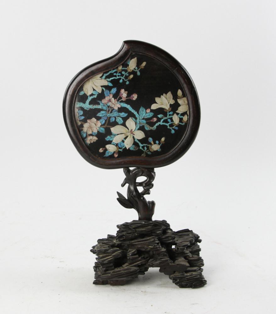 20th C Chinese King Fisher Hand Mirror (1 of 6)
