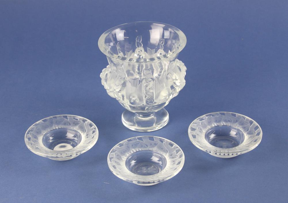 Lalique France Bird Vase and Bird Dishes (1 of 9)
