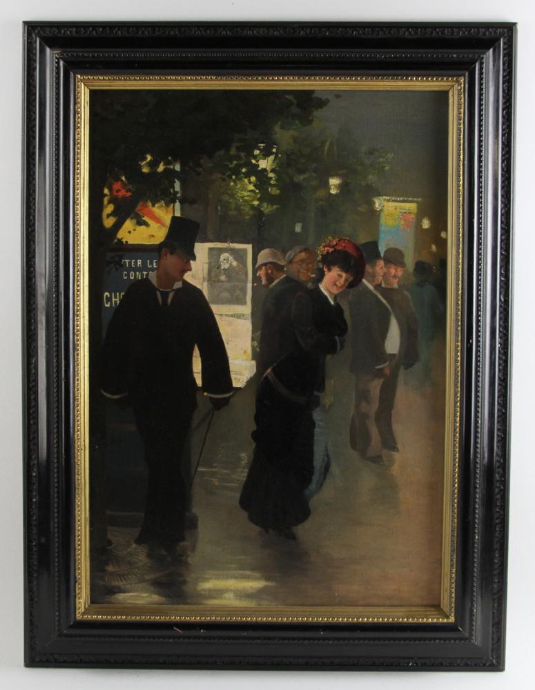 Attr to Jean Beraud, Paris at Night 1890 (1 of 6)