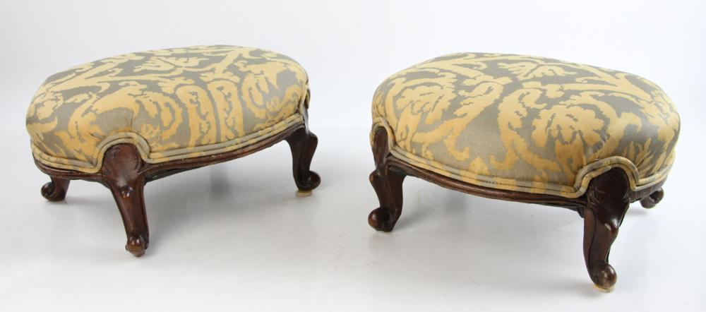 Fortuny Upholstery Covered Pair Of Stools (1 of 6)