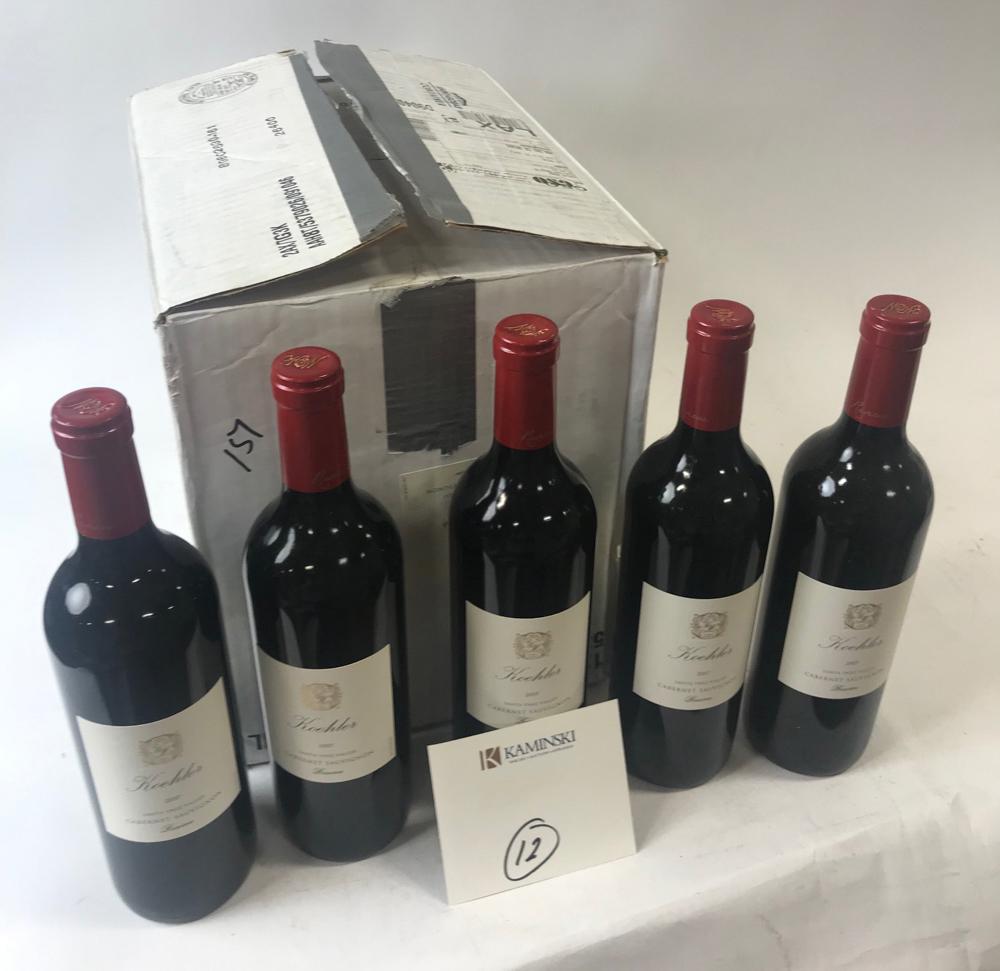 Box of 2007 Koehler Cabernet SYV: Box of wine, to include: 2007 Koehler Cabernet Sauvignon SYV, (12) bottles total. Provenance: From a Los Angeles, California estate.