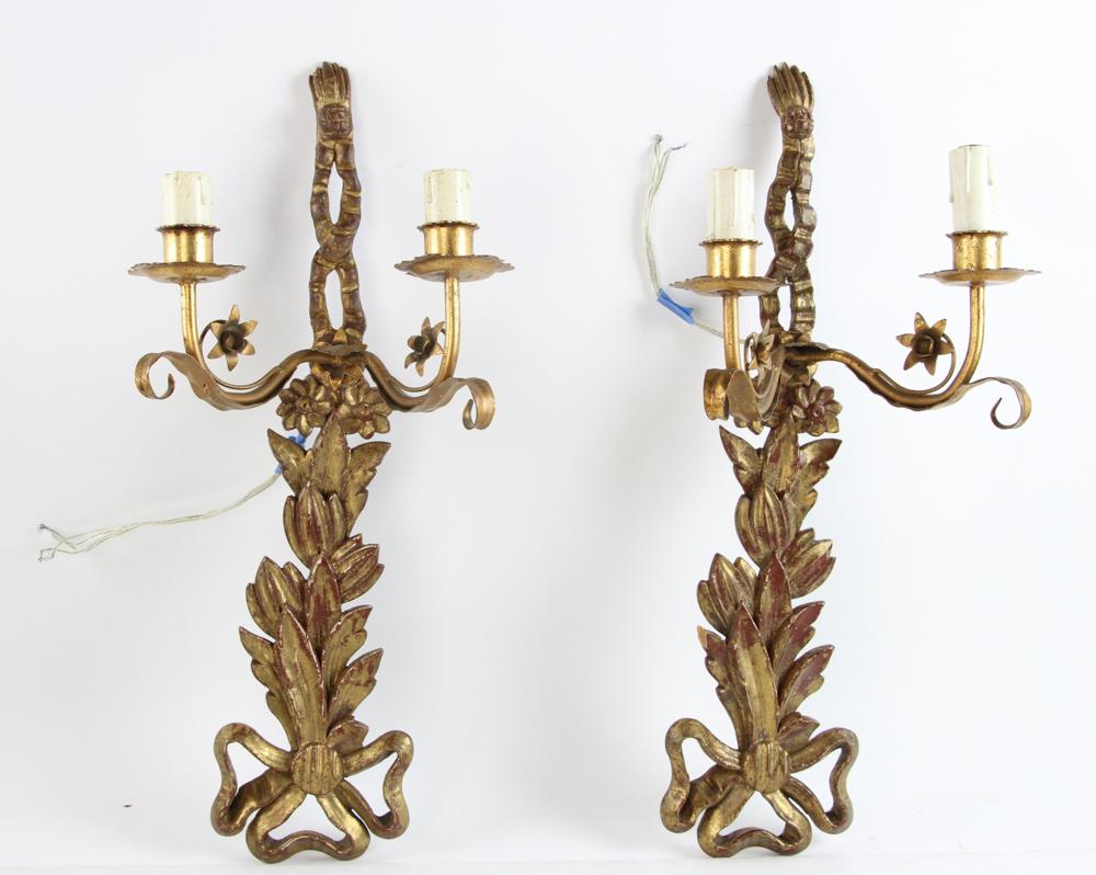 Florentine Carved Gilt Wood Sconces (1 of 7)