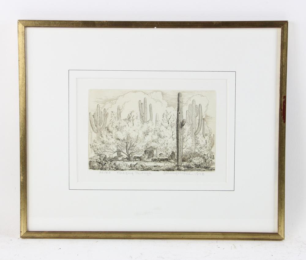 Barney M Reid Etching, Foraging Through (1 of 6)