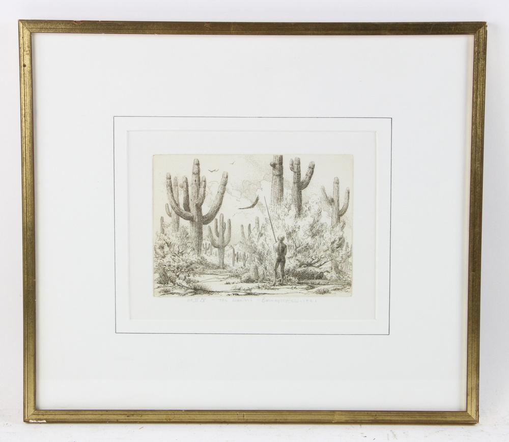 Barney M Reid Etching, The Hunters (1 of 4)