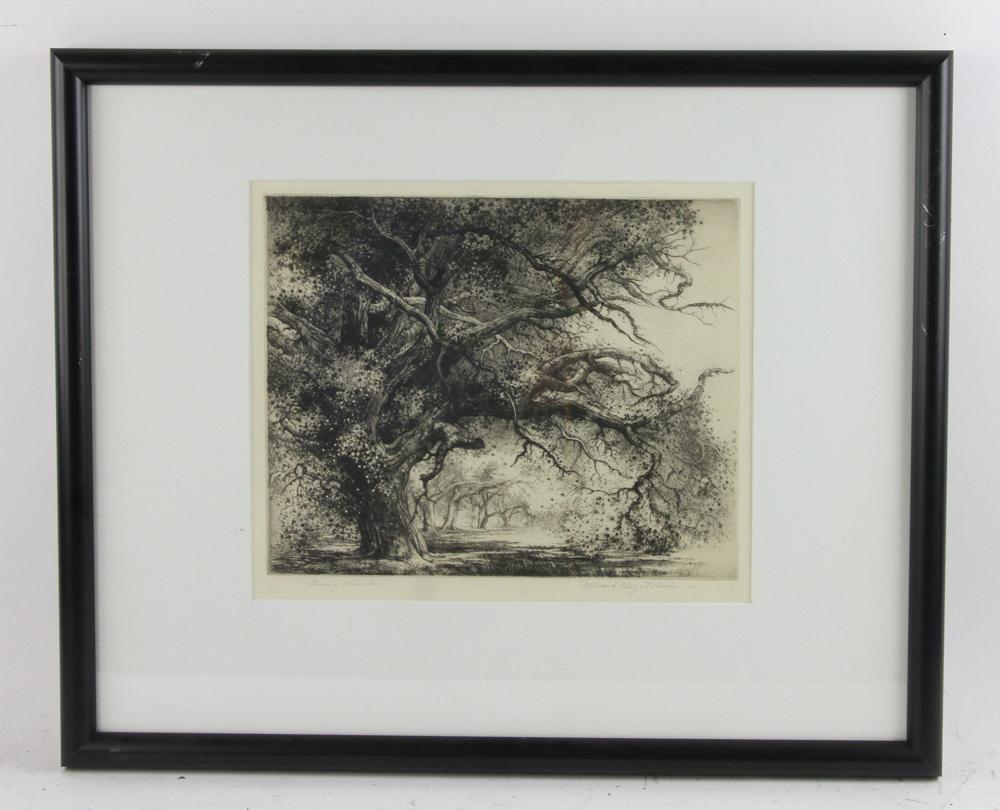 Mildred Bryant Brooks, Among Branches, Etching (1 of 6)