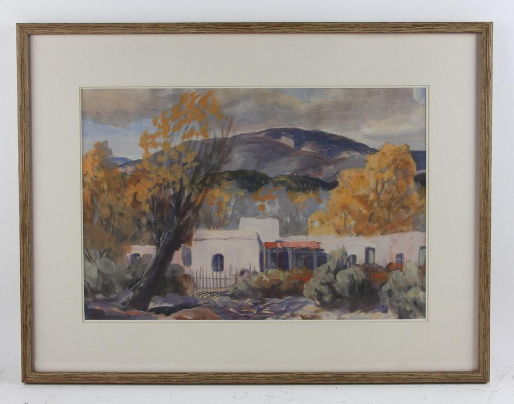 Carl Von Hassler Watercolor, Autumn in Tesuque (1 of 7)