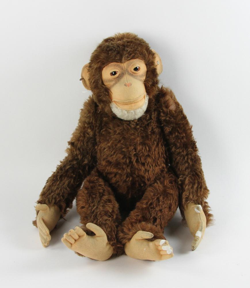Steiff Monkey: Steiff monkey, 24". Provenance: Medford, Massachusetts estate.