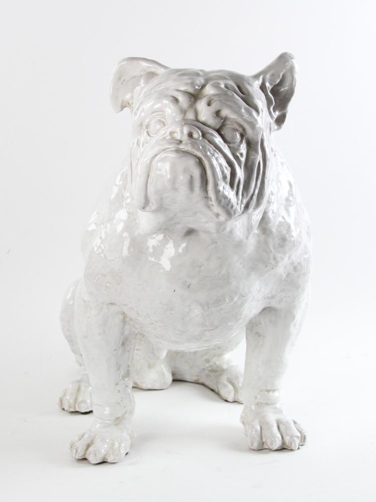 Ceramic Bulldog Glazed White (1 of 5)