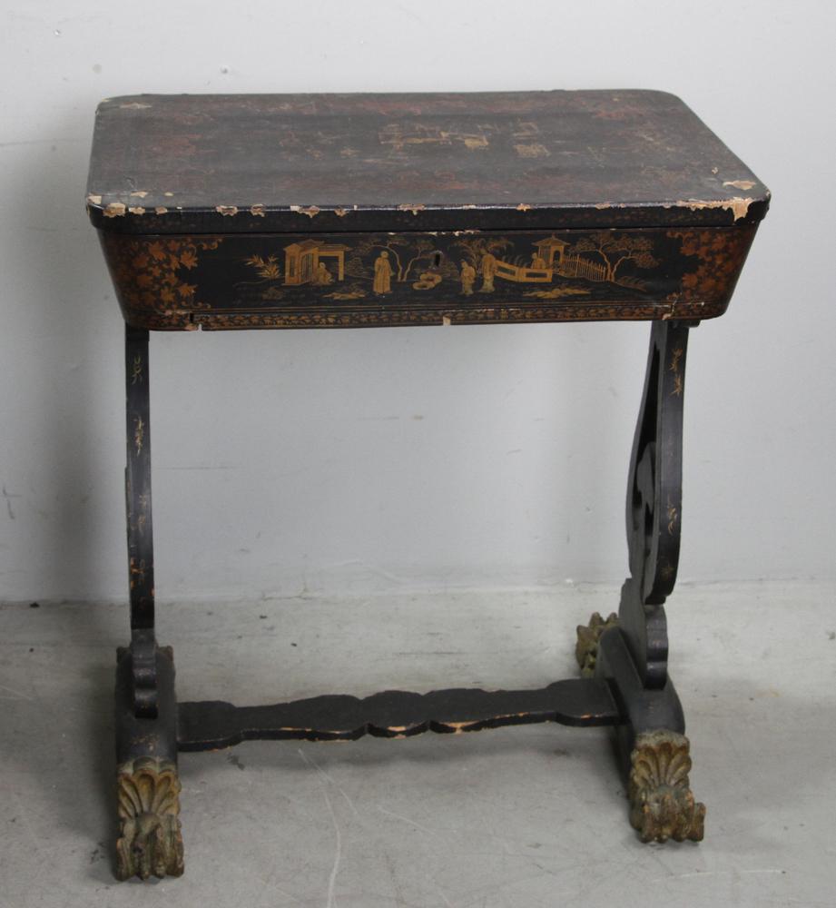 19th C Chinese Clawfooted Sewing Table (1 of 14)