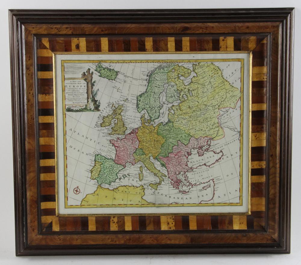 Colored Engraving, Map of Europe, Eman Bower (1 of 10)