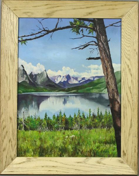 Signed Eric Sloane, Mountain Lake, o/b: Signed Eric Sloane (American, 1910-1985), mountain lake, o/b, 24" x 18", in frame 29" x 23", signed LL. Good condition.