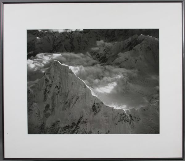 20th Century C. Bradford Washburn Silver Print: 20th Century C. Bradford Washburn silver print #5043-3008 "Mount Huntington at Twilight", pencil signed and numbered, 17 1/4" x 21 3/4" (sight), in frame 26 1/4" x 30 1/4". Good condition; not laid do