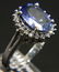 125A: 14k White Gold Blue Sapphire & Diamond Ring