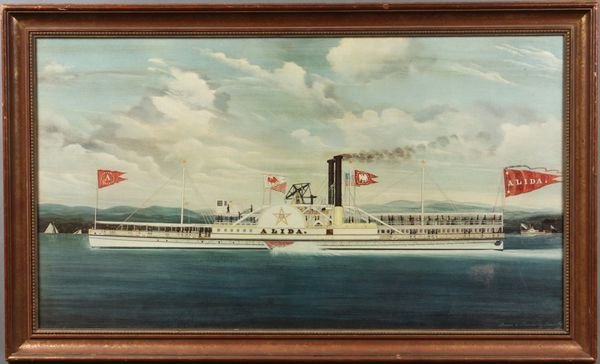 Signed Printed Picture of Paddlewheel "Alida"