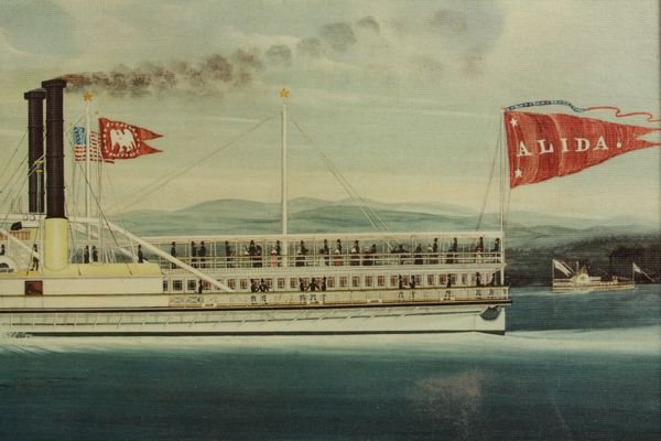 Signed Printed Picture of Paddlewheel "Alida" - 2