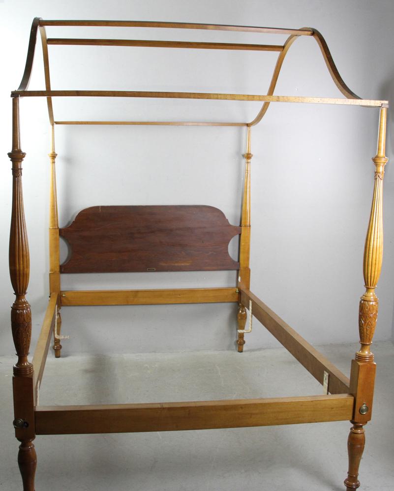 Mahogany Canopy Bed: Mahogany canopy bed. Provenance: North Billerica, Massachusetts estate.