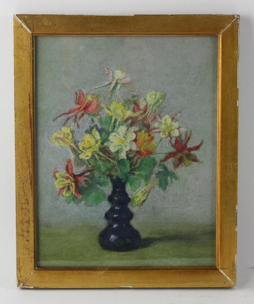 Alice C Tomlinson, Floral Pastel: Alice C. Tomlinson, floral pastel, 13" x 11" framed. Provenance: Beverly, Massachusetts estate.