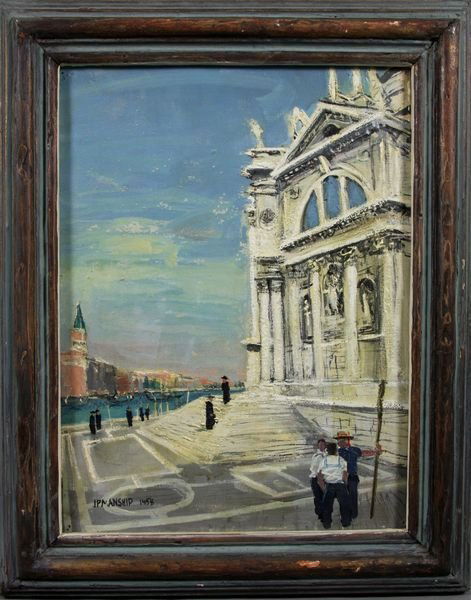 J.P. Manship, Venetian Church Scene, o/c: John Paul Manship, (American, 1927-2000), Venetian church scene, o/c, signed and dated 1958 LL, 16" x 12", in frame 19 1/2" x 15 1/2". Good condition.