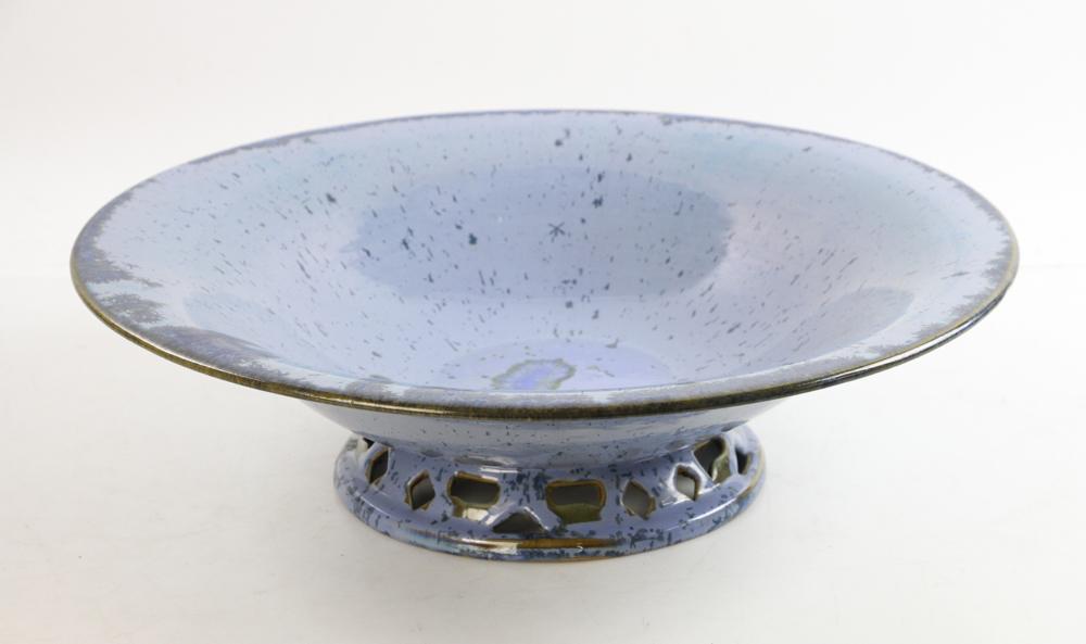 Fulper Pottery Bowl: Fulper pottery bowl, 4 1/4 x 16" repair to base.
