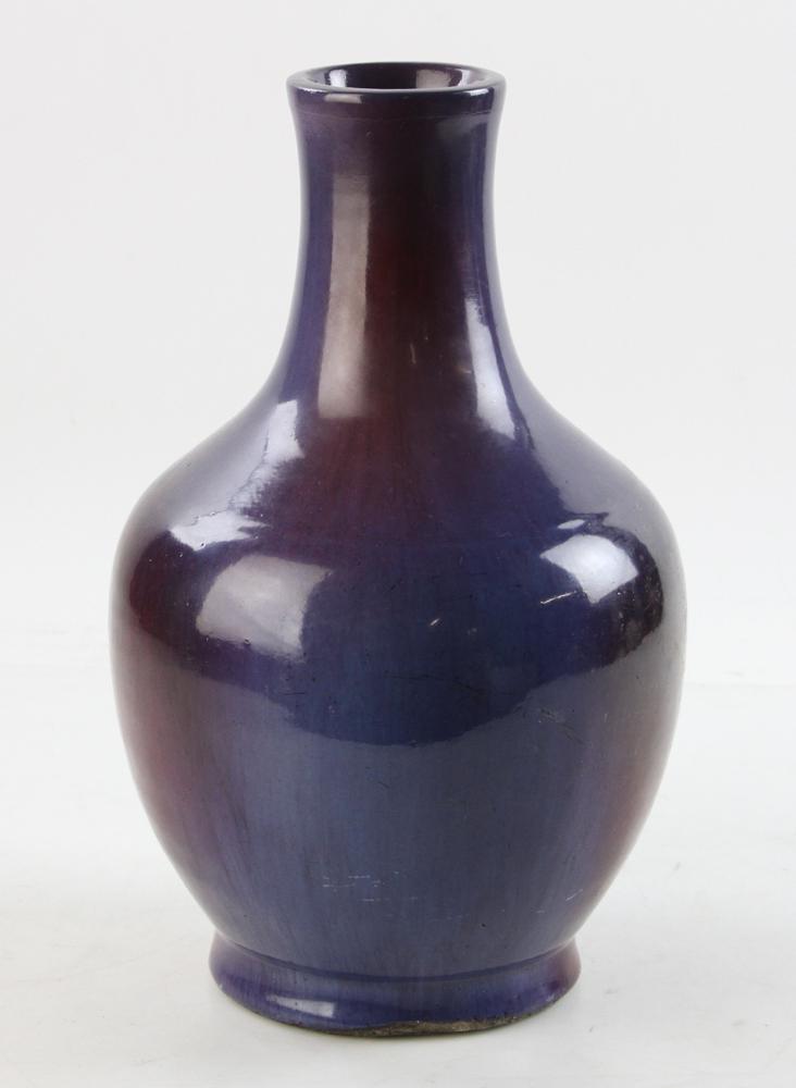 18thC Chinese Jun Ware Vase: 18th century Chinese Jun Ware vase, 11 1/4" H x 7" W.