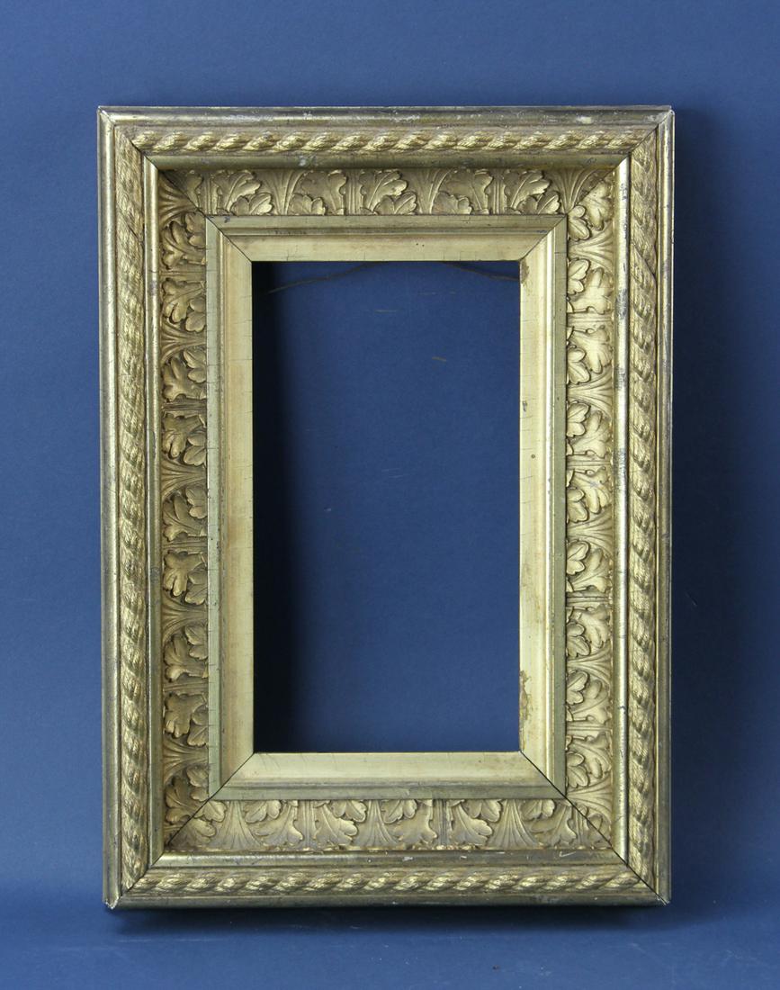 Fine Antique Small Frame: Fine antique small frame, 15 1/4" H x 10 3/4" W x 2 1/4" D. inside frame 10" x 6". Provenance: From the estate of Gregory and Katherine Sullivan of Dover, MA.