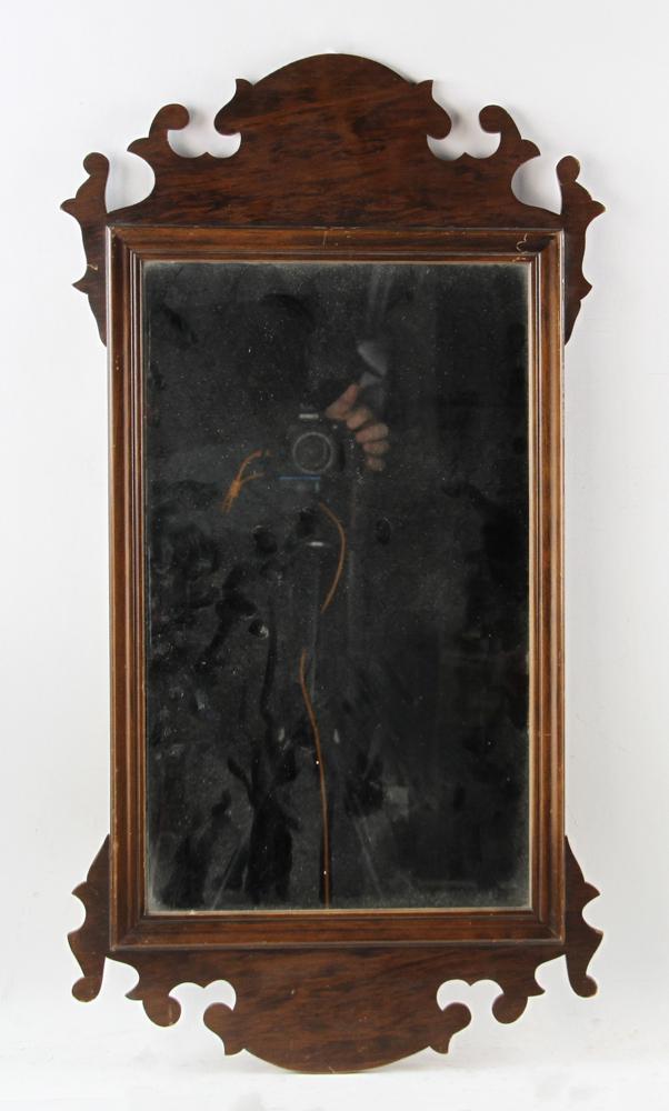 Mahogany Chippendale Mirror: Mahogany Chippendale mirror. Provenance: From the estate of Gregory and Katherine Sullivan of Dover, MA.