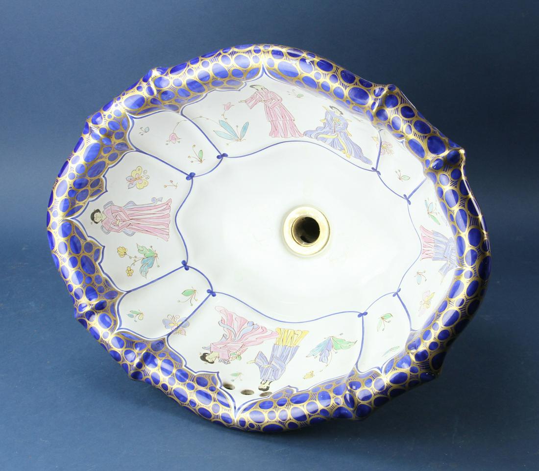Sherle Wagner Chinoiserie Sink: Sherle Wagner chinoiserie sink. Provenance: From the estate of Gregory and Katherine Sullivan of Dover, MA.