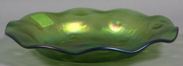 Loetz Blown Art Glass Vase, 9"dia., Unsigned: Loetz blown Art Glass bowl, 9"dia., unsigned. Good condition.