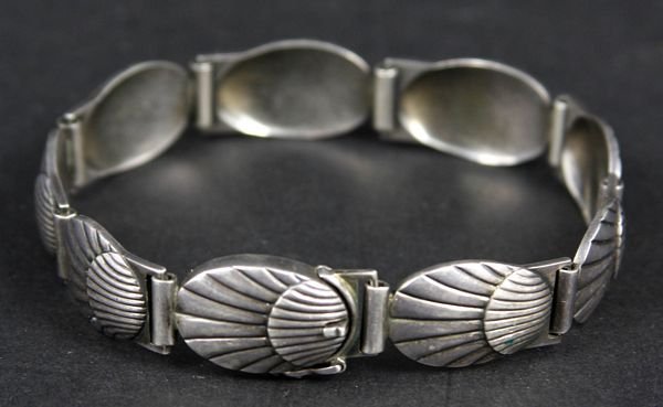 Georg Jensen Sterling Denmark Bracelet #77: Georg Jensen Sterling Denmark bracelet #77, 7"l.