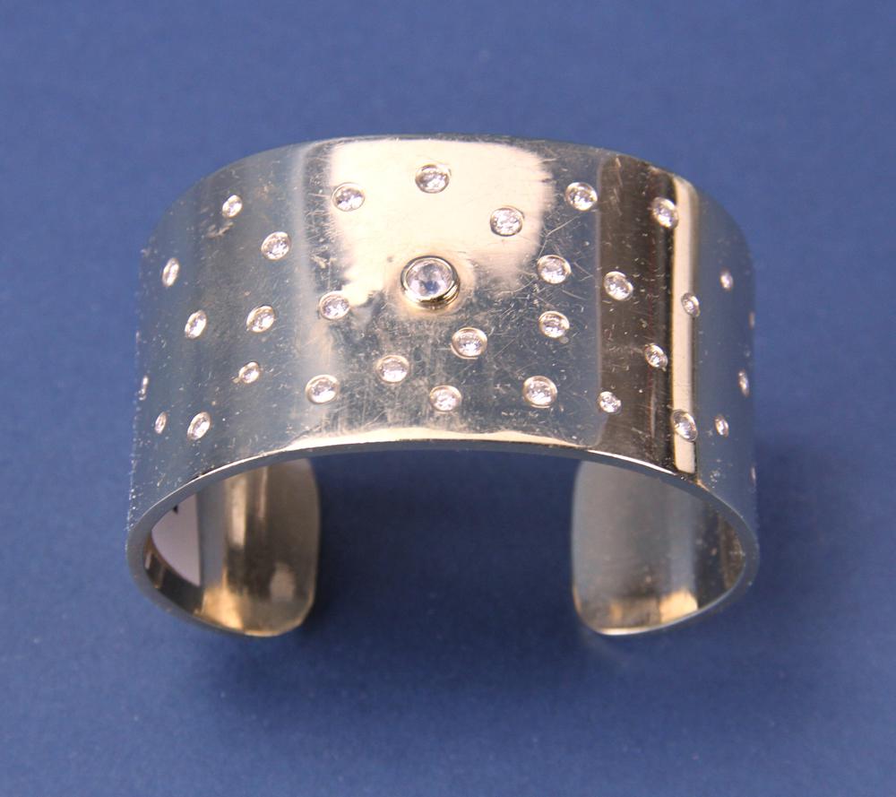 14kt Gold Cuff Diamond Bracelet (1 of 7)