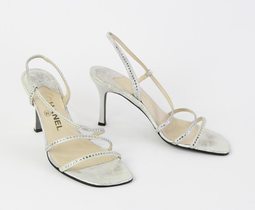 Chanel Silver Evening Shoes (1 of 4)