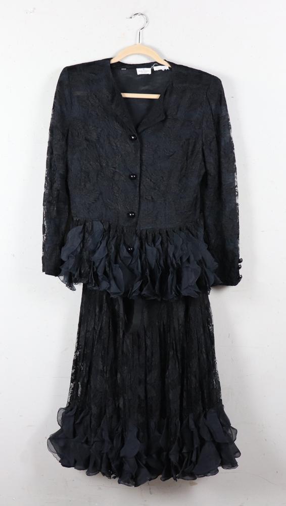 Valentino Boutique Black Lace Skirt Suit (1 of 2)