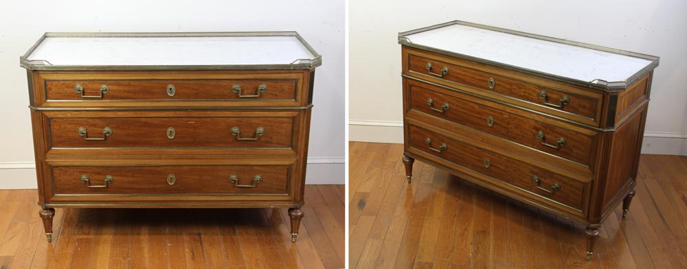 French Regency Style Marble-top Chests (1 of 8)