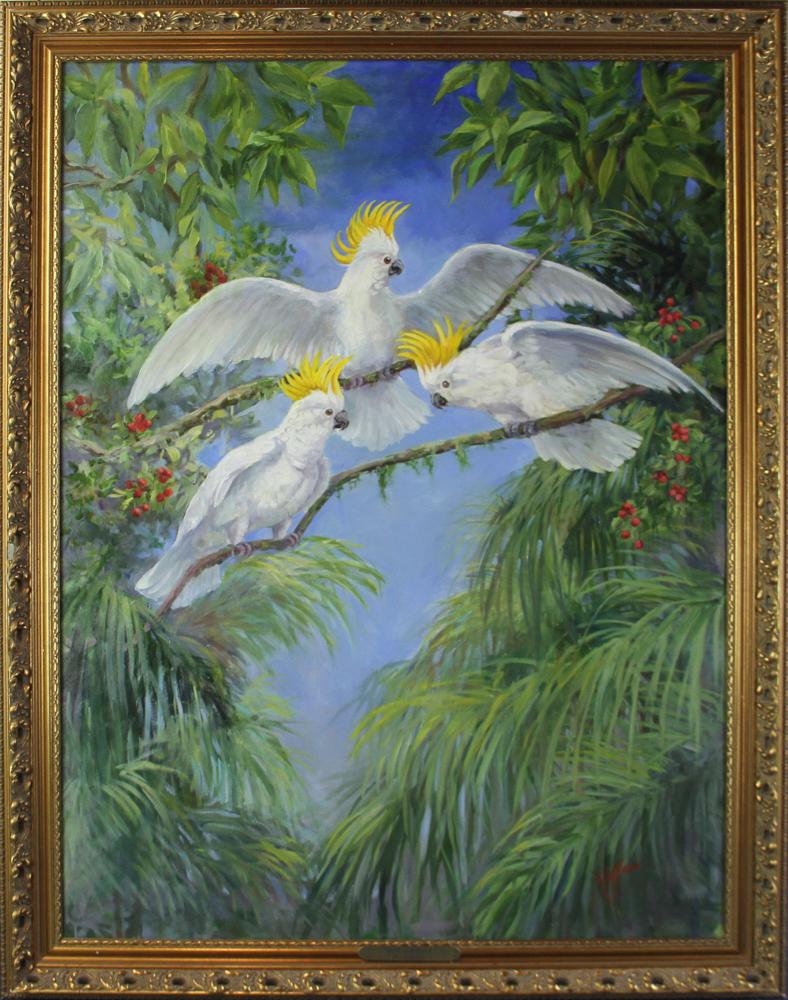 Evelyn Wallace, Cockatoos, Oil on Canvas (1 of 6)