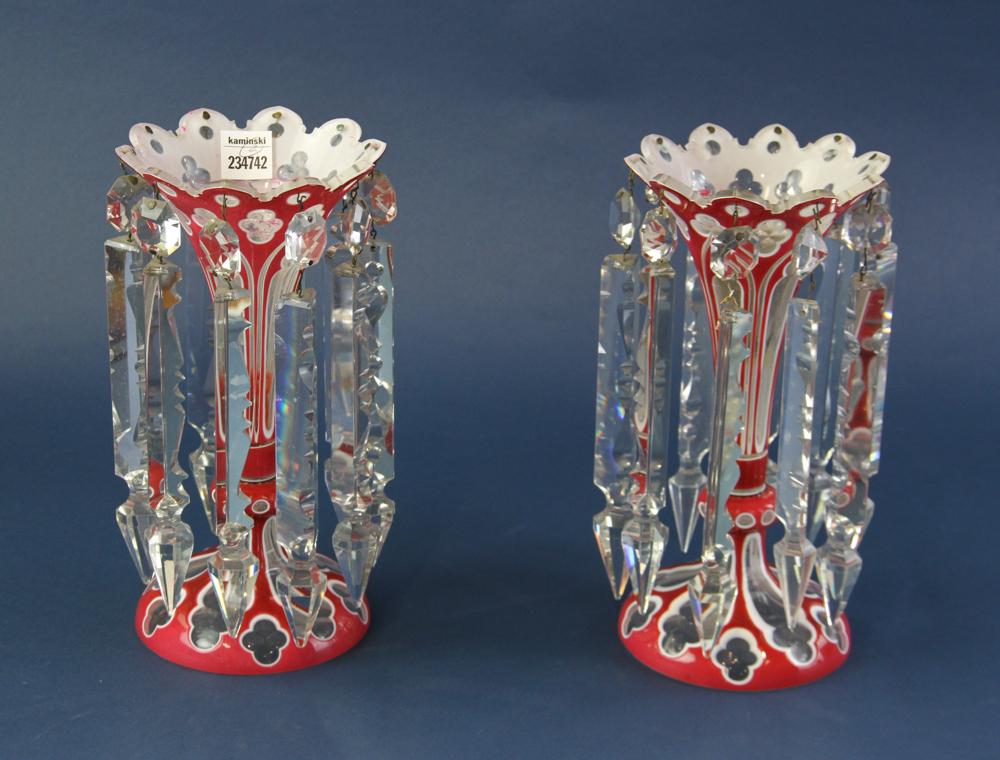 Antique Bohemian Cameo Glass Girandoles (1 of 6)