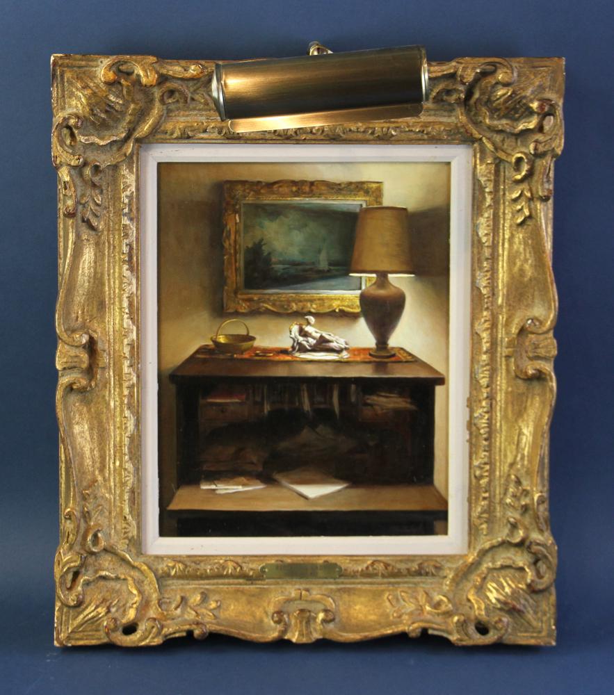 Helen Van Wyk, Reclining Lady, Oil on Panel: Helen Van Wyk, "Reclining Lady", oil on panel, signed, 14" x 11", framed 20" x 17". Provenance: Other estates.