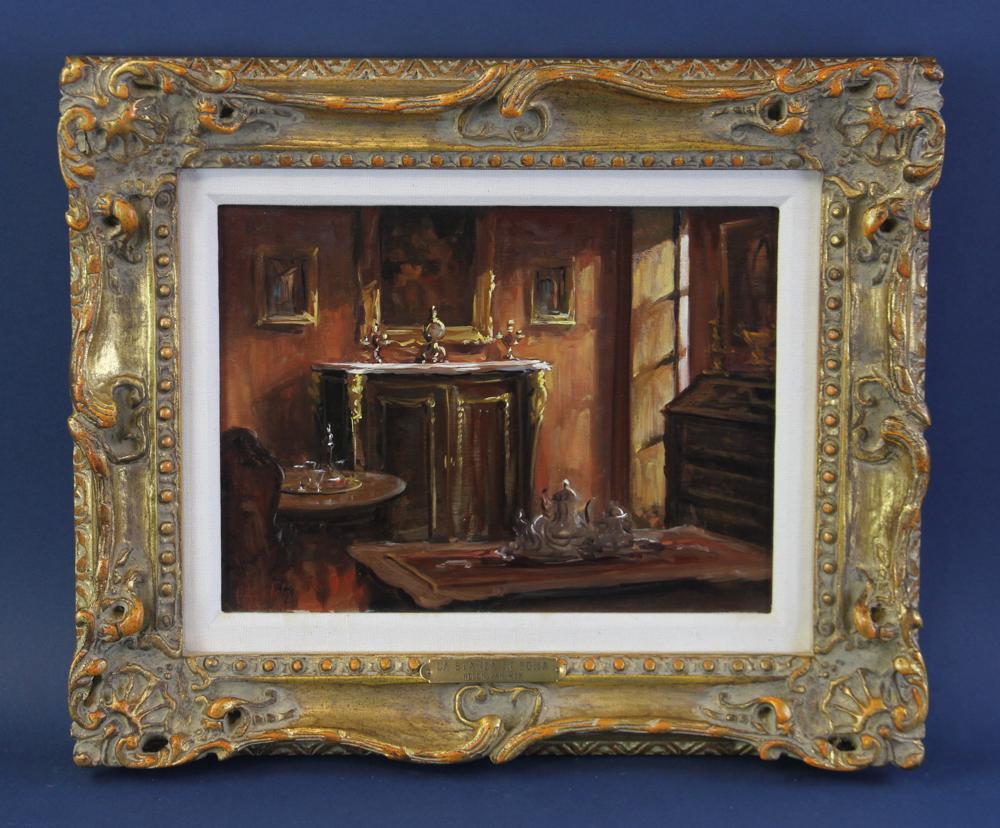 Helen Van Wyk, La Stanza In Roma, Oil on Panel: Helen Van Wyk, "La Stanza In Roma", oil on panel, 9" x 12", framed 14" x 17". Provenance: Other estates.