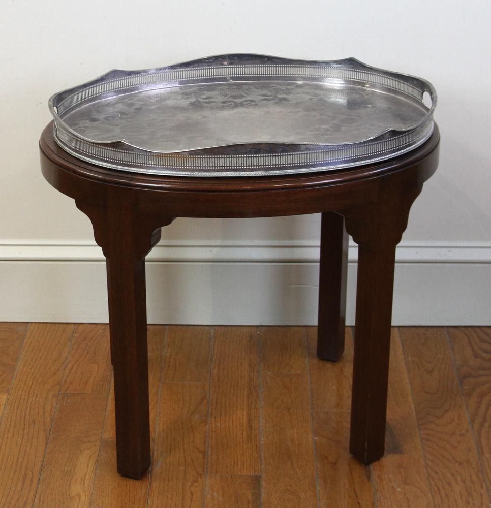 Sheffield Silverplate Galleried Tray Top Table (1 of 7)