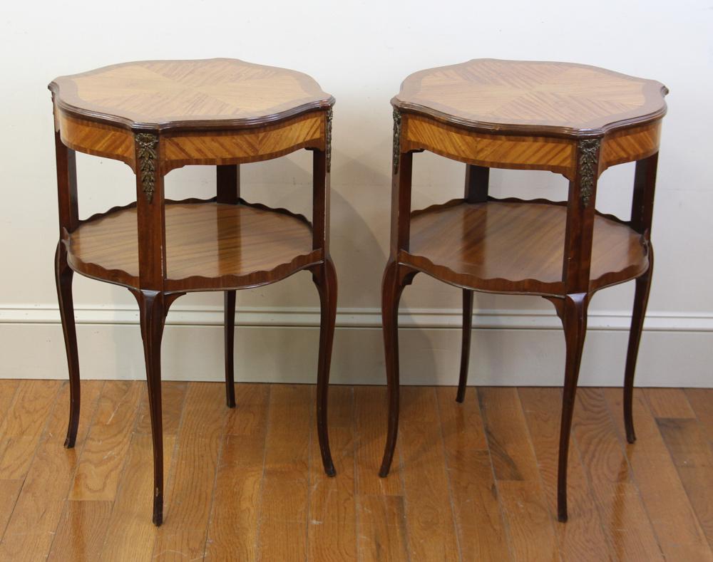 Pair of French Style Satinwood Tables (1 of 5)