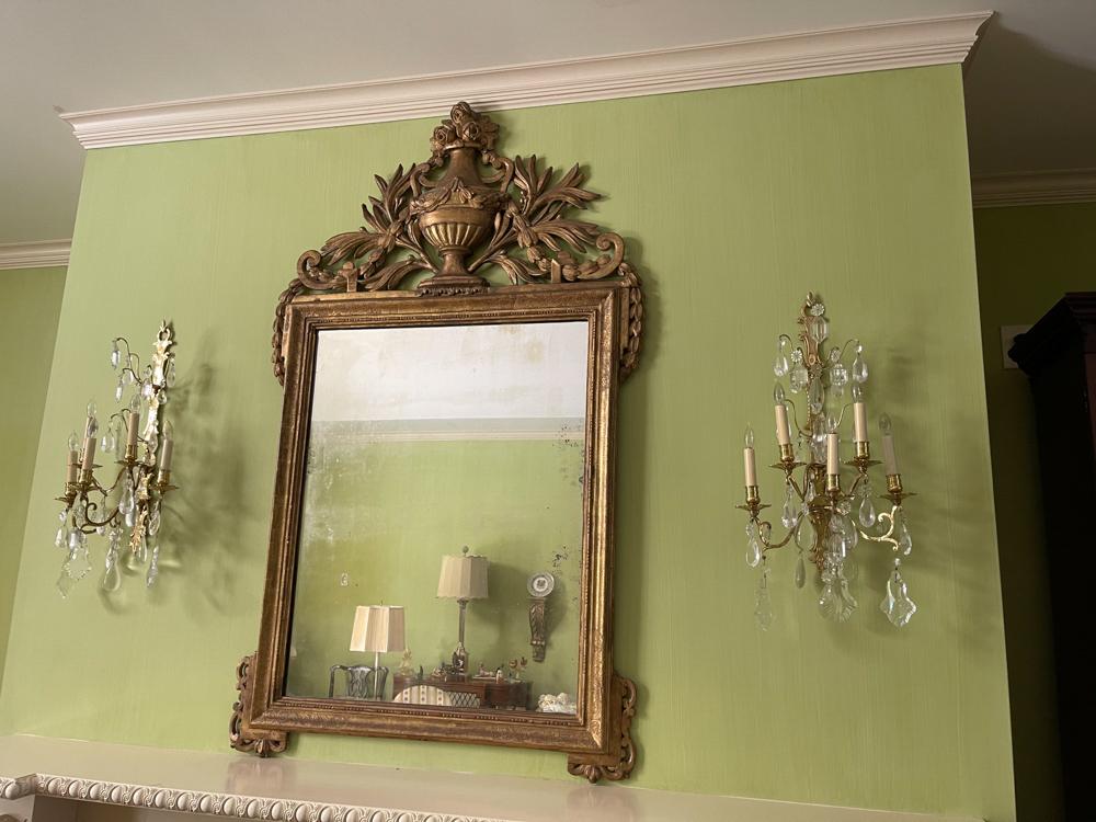 19thC French Carved Giltwood Mirror (1 of 1)