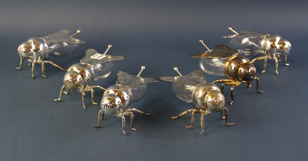 Silverplate Bee Sugar Set with Spoons (1 of 6)