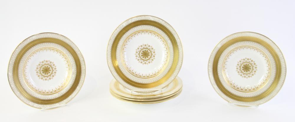 English Minton Porcelain Bowls Marked Tiffany and Co.: English Minton porcelain bowls marked Tiffany and Co, NY, 9" D, lot of (6).