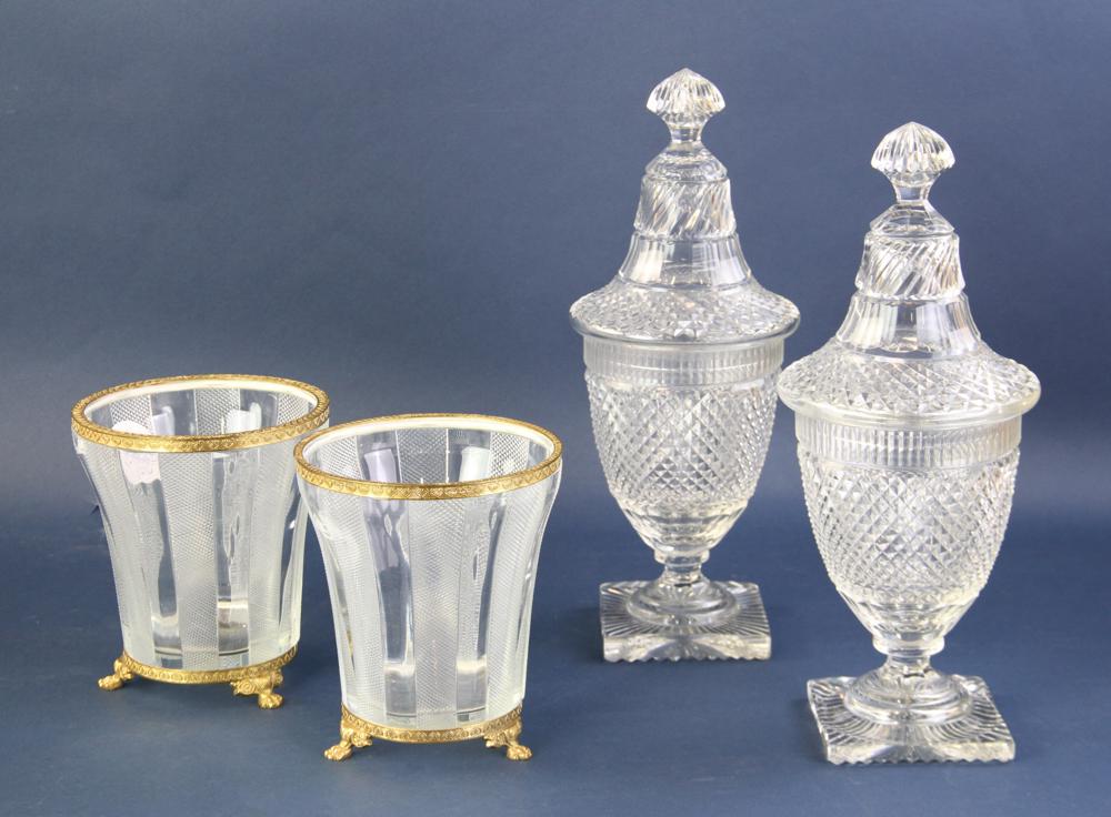 Irish Cut Crystal Urns and French Bronze Urns (1 of 11)