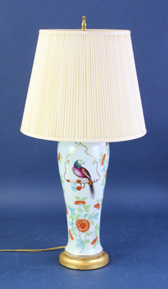 Fine Hand Painted Porcelain Lamp, Parrot Design (1 of 5)